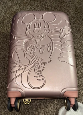 🔥FUL Disney Textured Mickey Mouse 21 in. Rose Gold Hard-Sided Rolling Luggage - Image 1 of 4