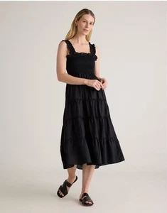 Vestido midi ajustado de lino europeo Quince talla XS minimalista - Imagen 1 de 11