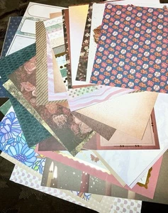 Scrapbook Paper 12x12 Junk Journal Light Card stock Lot 40 Total 1 Lb 8oz (a5) - Picture 1 of 6