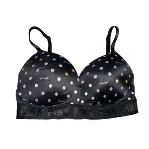 Sujetador Victoria's Secret ROSA Para Mujer 34D Negro Blanco Lunares Inalámbrico Push Up - Imagen 1 de 5