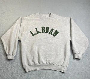 Vintage LL Bean Sweatshirt Herren Large grau grün große Schrift gesticktes Logo USA - Bild 1 von 15