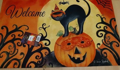 Briarwood Lane Black Cat Halloween Doormat 30x18 - Image 1 of 4
