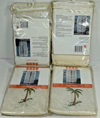 Home Essentials Sheer Panel Island Breeze 40" W X 84" L Natural Color - 4 Panels - Image 1 of 3