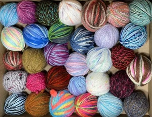 Job lot Bundle knitting crochet 32x Ball 432 grams Oddments Multicoloured OD23A - Picture 1 of 5