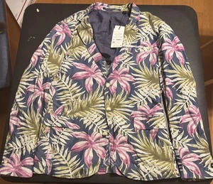 Gent's Scotch & Soda Mens Tropical Printed Single-breasted Blazer XXL NWT floral - Picture 1 of 11
