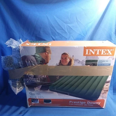 Intex Queen 8.75" Prestige Downy Airbed Mattress with Hand-Held Battery Pump - Image 1 of 3