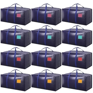 12 Pack Extra Large Heavy Duty Moving Bags with Reinforced Zipper & Wide Hand... - Bild 1 von 6