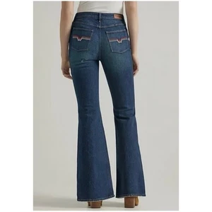 Wrangler Women’s Sz 14 High Rise Flare Jeans Western Stretch Denim Embroidered - Picture 1 of 16