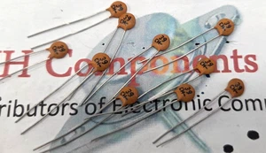 39pf / 100v / CERAMIC DISC CAPACITORS / BAG OF 10 / NPO / +5% / 2.5mm Pitch - Picture 1 of 1