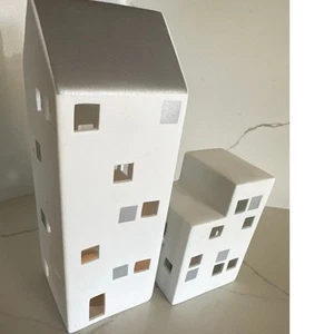 Juego de 2 faros de té de cerámica únicos, inspirados en Kahler Urbania - Imagen 1 de 9