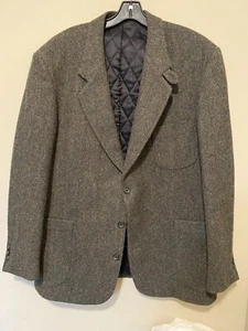 Vintage LL Bean USA  Insulated Thinsulate Wool Blazer Tweed Jacket Sz Men L Reg - Picture 1 of 10