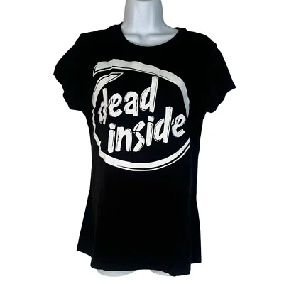 Dead Inside T-Shirt Top Tee Intel Spoof Horror Goth Punk Emo Alternative Club XL - Imagem 1 de 3