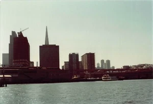 Vintage 70er Farbfoto Hafen von San Francisco Kalifornien Skyline Ocean Bay #1 - Bild 1 von 2