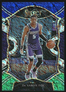 2020-21 Select Prizms Blue White Green Shimmer #32 De'Aaron Fox /49