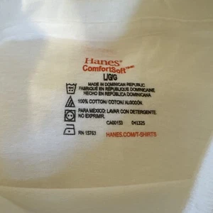 5 NEUE Hanes ComfortSoft 100% Baumwolle weiß T-Shirt Jugend L - Bild 1 von 10