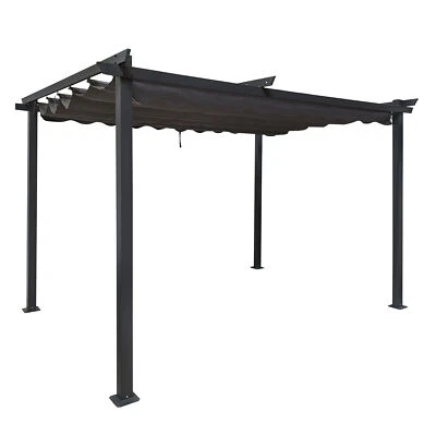osoltus 3x3 Pergola mit ausziehbarem Dach Terrassenüberdachung 9x9cm Pfosten - Bild 1 von 4