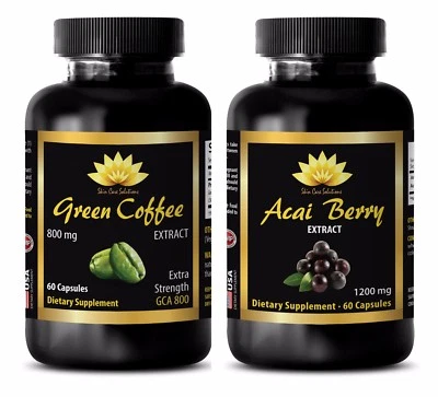Vitaminas para bajar de peso para mujer - ACAI BERRY - CAFÉ VERDE GCA800 COMBO - acai  Foto 1 de 4