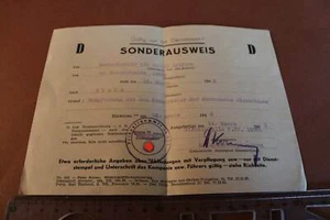 interessanter alter Sonderausweis Dienstreise - Monnuments Historiques  1942  - Picture 1 of 4