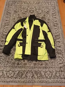 men's Black & Green reflective Motorbike Jacket, Size XL - Picture 1 of 1