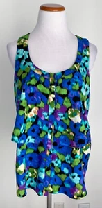 Cynthia Steffe Colorful Sleeveless Ruffle Layered Top, Watercolor Floral, Small - Picture 1 of 4
