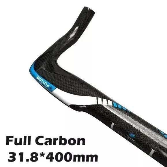 Bicicleta de Carretera 3K Carbono Completo 31.8mm TT Bullhorn Bar Manillar Triatlón 40cm Azul Foto 1 de 4