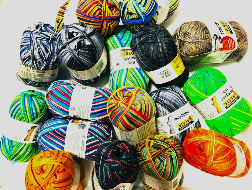 ¡NUEVO! MUCHOS COLORES Y ESTILOS 100gr Madeja 459yd Regia COLOR CALCETÍN Y CHAL Hilo Fngrg Foto 1 de 1