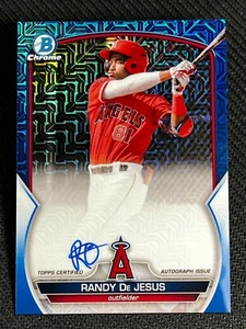2023 Bowman Chrome BLUE MOJO REFRACTOR PROSPECT ROOKIE AUTO Randy De Jesus /150 - Picture 1 of 3
