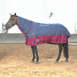 1200D Horse Rain Rug Navy/Burgundy COMBO Neck Waterproof Winter Rug Rainsheet AU