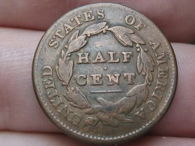 1829 Capped Bust Half Cent- Fine Details - Image 1 of 4