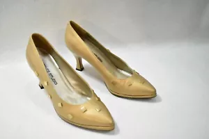 Zapatos de tacón Florence Studio dorados talla 6,5 vintage para mujer - Imagen 1 de 8