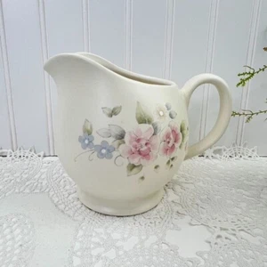 Pfaltzgraff  Tea Rose 20 Oz  Milk Cream Sauce Pitcher Floral Stoneware 5.25" - Picture 1 of 11