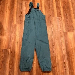 LL Bean Kids M 10-12 Snow Pants Cold Buster Bib Teal Purple Black 3M Thinsulate - Picture 1 of 7