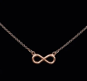 Collar Infinity Posh Petite 14K Oro Rosa Amarillo Blanco Cadena 16-18 pulgadas - Imagen 1 de 9