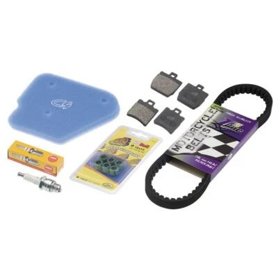 KIT CANDELA CINGHIA PASTIGLIE RULLI FILTRO MBK 50 Nitro 1997-2001 - Immagine 1 di 4