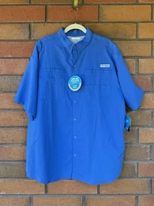 Columbia Tamiami II SS Shirt Omni Wick Sun Protection NWT | Blue | Size XL - Picture 1 of 14