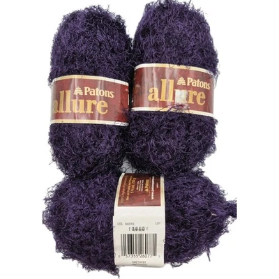 Patons Allure Amethyst Bulky Yarn 47 Yard Skein Lot of 3 Skeins Same Dye Lot YK - Image 1 of 4
