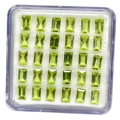 30 Piezas Piedras Preciosas Sueltas Sin Tratar Peridoto Natural 5x3mm Corte Baguette Calidad Superior Foto 1 de 4