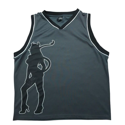 Camiseta sin mangas vintage años 90 Y2K No Fear para hombre 3XL gris negra sexy ángel dama diablo pinup Foto 1 de 4