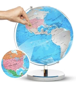 Scratch Off World Map Globe - Geographic Travel Map Scratch Off, Scratch Map & - Picture 1 of 6