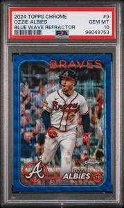 Ozzie Albies 2024 Topps Chrome Blue Wave Refractor #9 Braves PSA 10 💎 💎 💎  - Bild 1 von 2