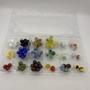 Vtg Lot 103 Marbles some Clay, Solids, Cat’s eyes, Smalls, LOOK! - Picture 1 of 11
