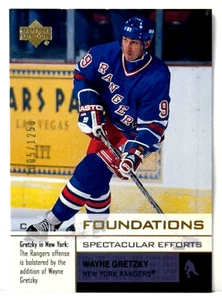 Wayne Gretzky 2002-03 UD Foundations Spectacular Efforts #106 xx/1250~NY Rangers - Picture 1 of 2