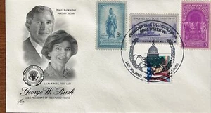 Artcraft Inauguration Day 2001 George H. Bush Laura Bush 43rd President Combo - Bild 1 von 1