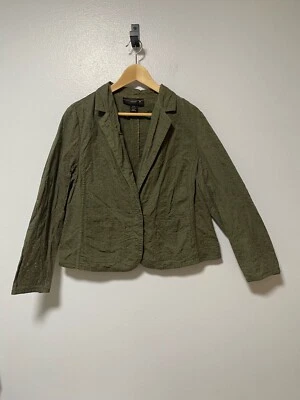 Chaqueta Blazer Y2K Vintage Ojales Verde Talla 14/16 XL Venezia Broderie Inglés Foto 1 de 4
