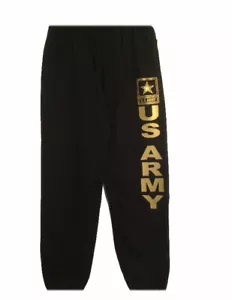 US Army Jogginghose glänzend goldfarbenes Design schwarze Jogginghose - Bild 1 von 3