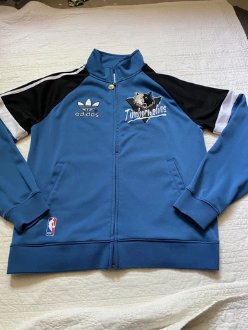 Adidas Minnesota Timberwolves Track Jacket Mens M Medium Three Stripes NBA Cover