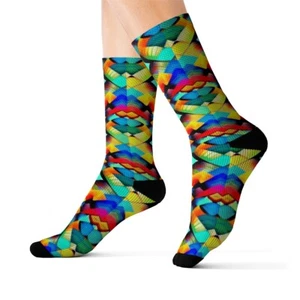 All Over Print Adult Socks Southwestern Navajo Pattern Aztec Native American - Picture 1 of 9