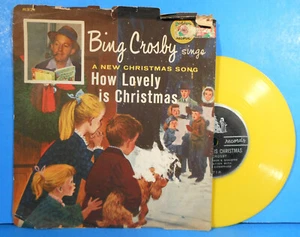 BING CROSBY HOW LOVELY IS CHRISTMAS 6" 78 RPM 1957 GREAT CONDITION VG+/VG!! - Picture 1 of 5