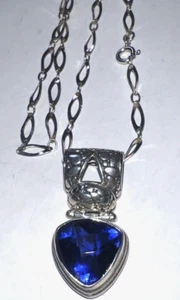 Schöner Vintage großer signierter SARDA 925 Anhänger mit 17 Zoll Sterling Kette SS-667 - Bild 1 von 17