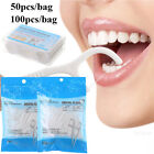 50/100X Dental Floss Sticks Interdental Tooth Harps Teeth Picks Oral Plaque Care